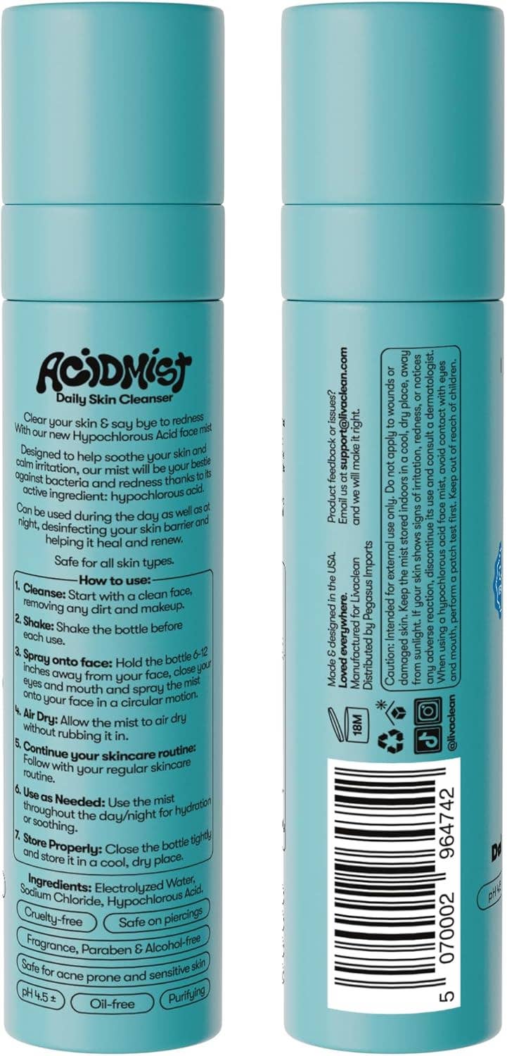 Livaclean - Livaclean 3.4oz Hypochlorous Acid Mist for face & body