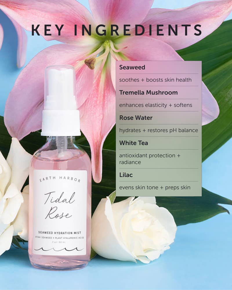 Earth Harbor Naturals - TIDAL ROSE Seaweed Hydration Mist: Pink Seaweed