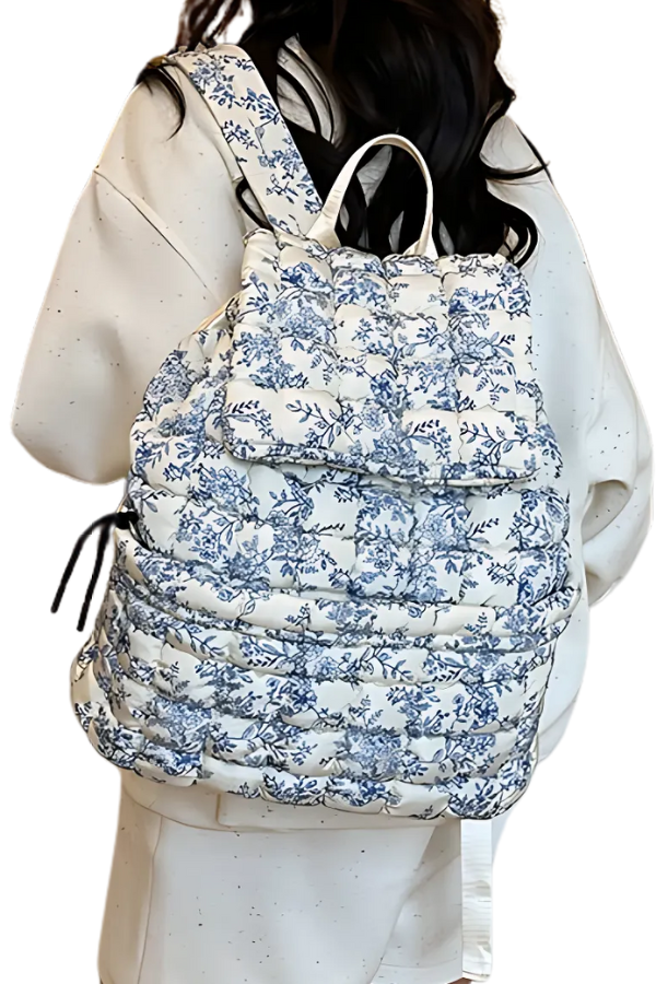 Nash Grey - Sylvia Blue Floral Backpack