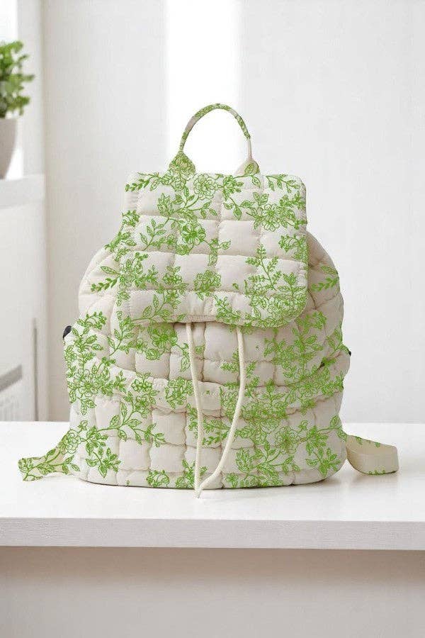 Nash Grey - Sylvia Green Floral Backpack