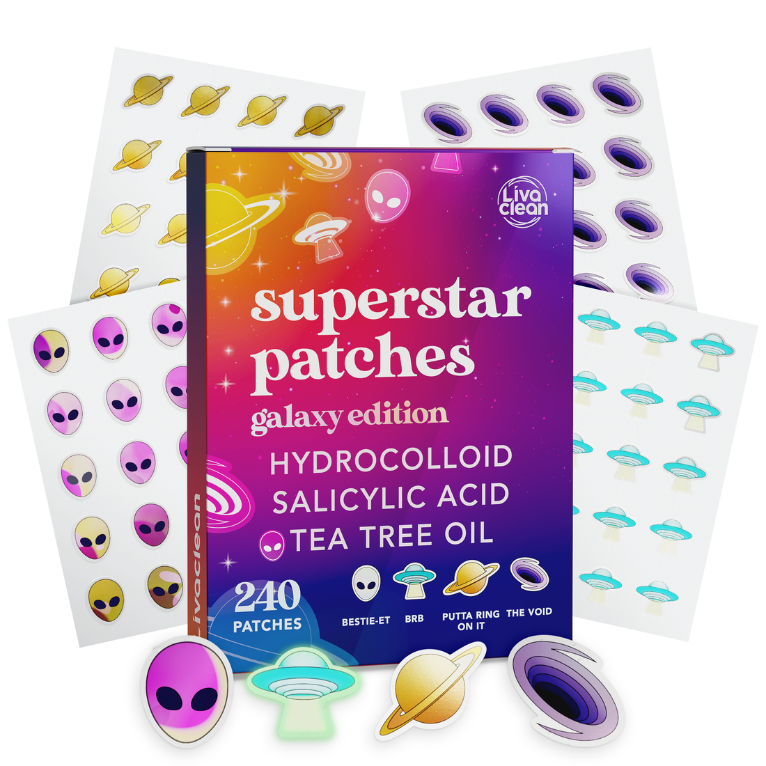 Livaclean - 240 CT Galaxy Edition Superstar Pimple Patches w/Salicylic Acid &amp; Tea Tree Oil